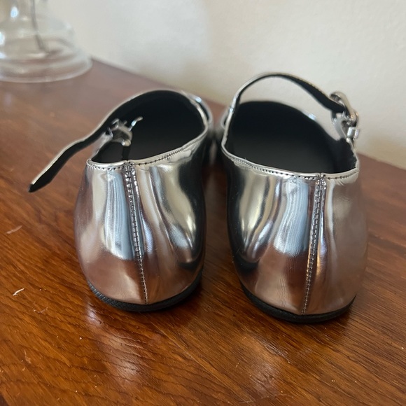 Aerosoles Perry Silver Metallic Mary Jane Ballet Flats Size 7 - Picture 6 of 8